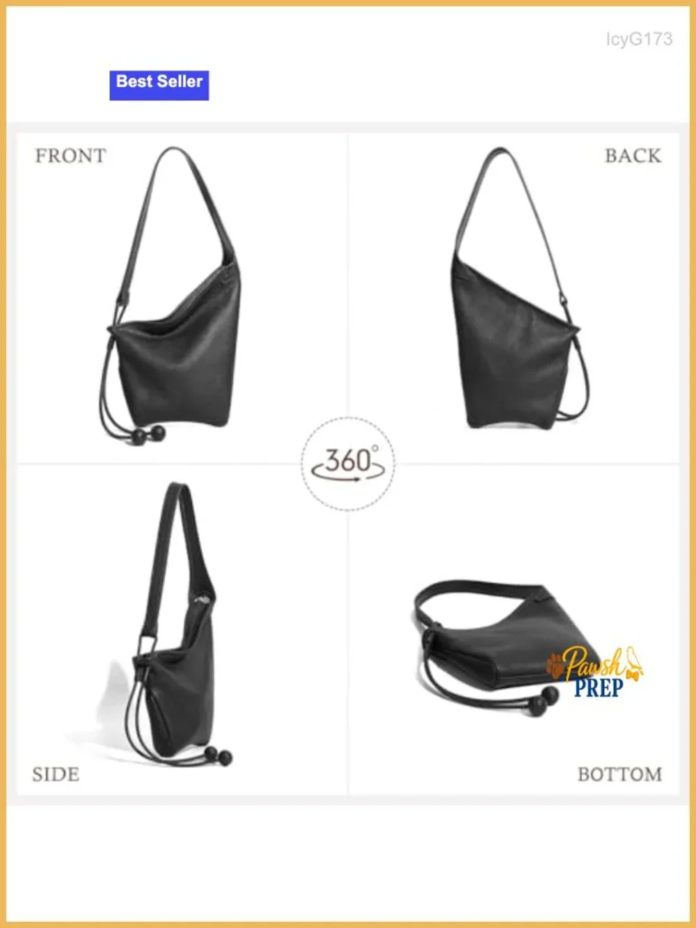 Genuine Leather Hobo Bag Slouchy Shoulder Purse MFFOR